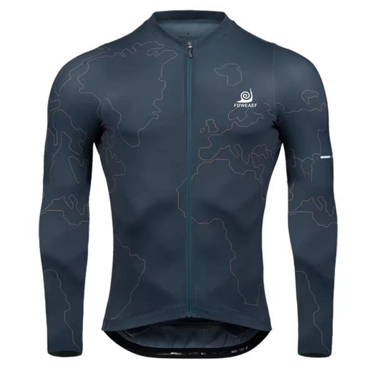 Men’s Long-Sleeve Cycling Jersey – Full-Zip, Quick-Dry MTB & Road Bike Top