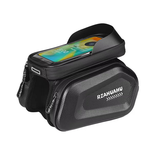 Bike Top Tube Bag with Touchscreen Phone Holder – MTB & Road Bike Frame Bag