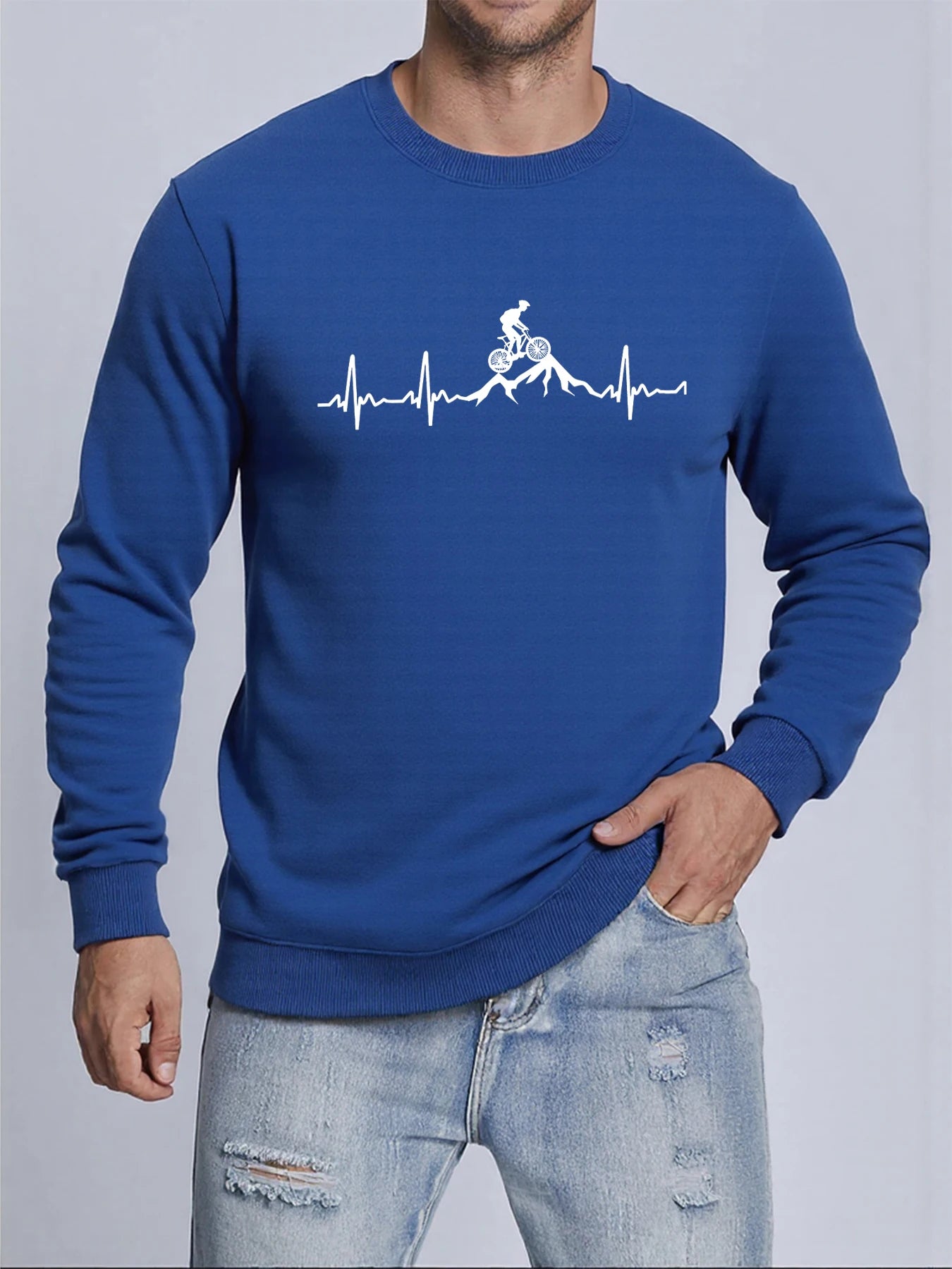 Cycling Heartbeat Crewneck Sweatshirt