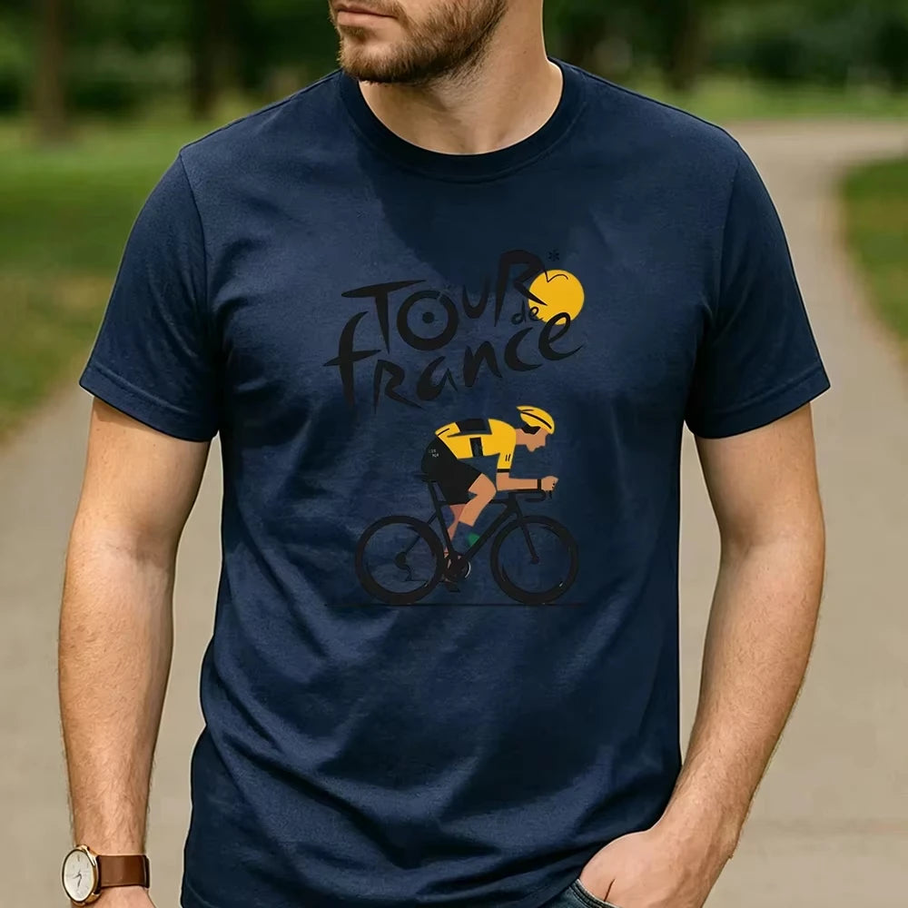 Yellow Jersey Cycling Graphic Tee – Retro Road Bike Streetwear
