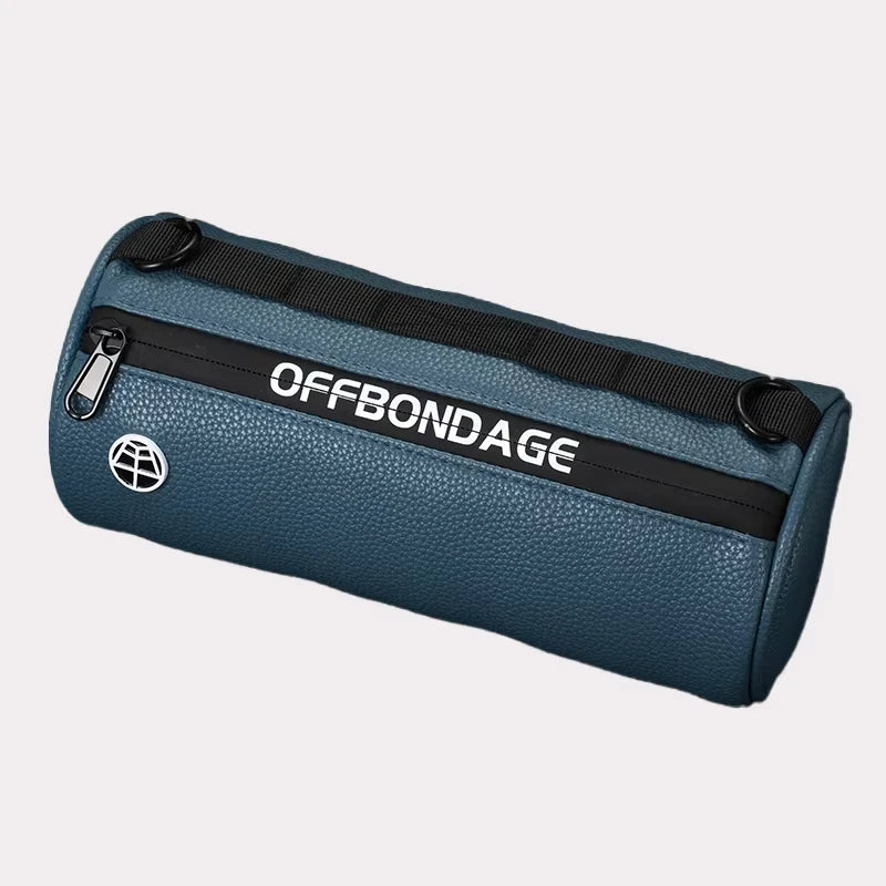 Leather Bike Handlebar Bag – Waterproof Cylindrical Cycling Bag