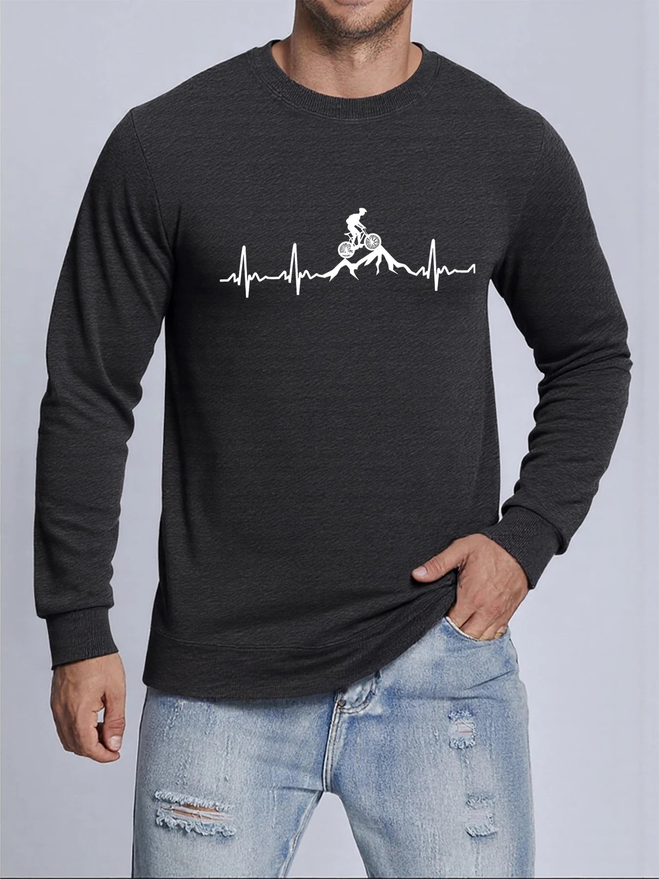 Cycling Heartbeat Crewneck Sweatshirt