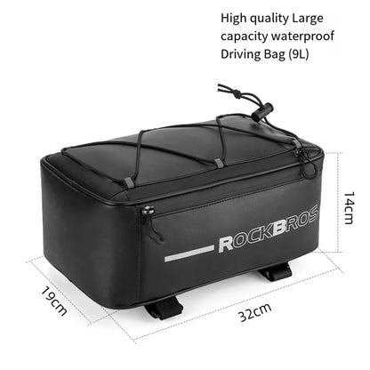 Waterproof Bicycle Saddle Bag with Rain Cover – 8L Trunk Bag
