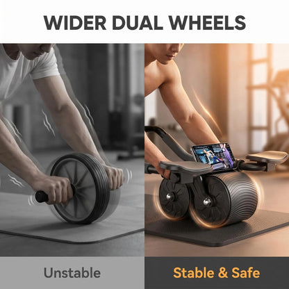3-in-1 AB Roller Core Workout Set – Knee Pad, Phone Holder & Timer