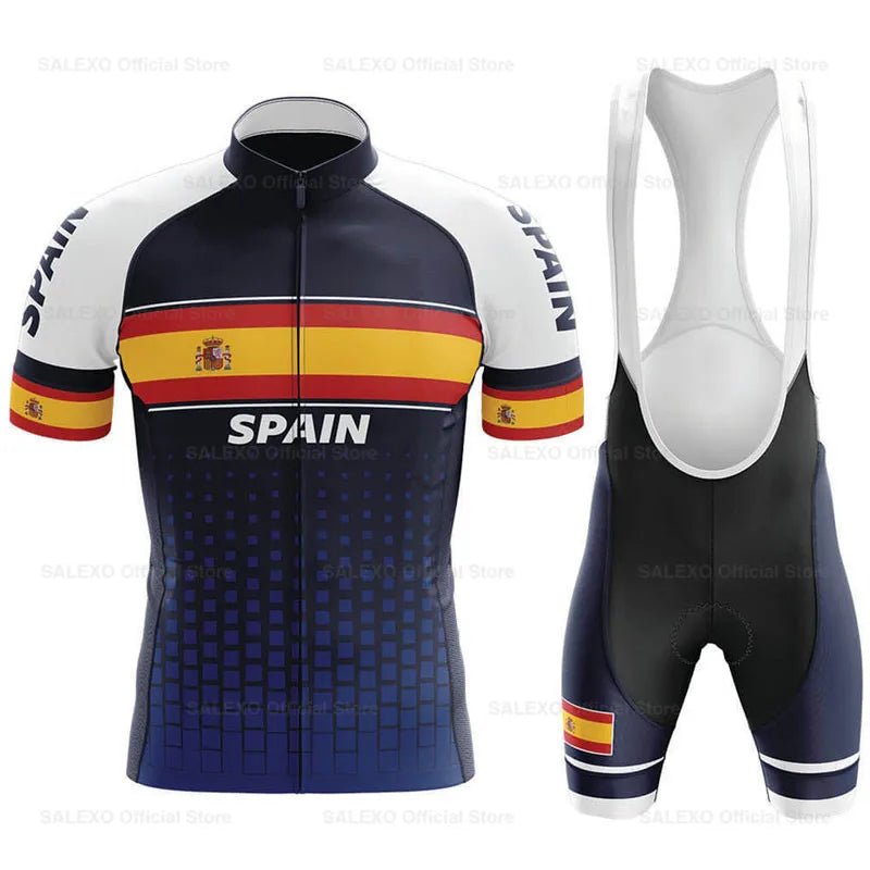 Spain Men Team Cycling Jersey Set