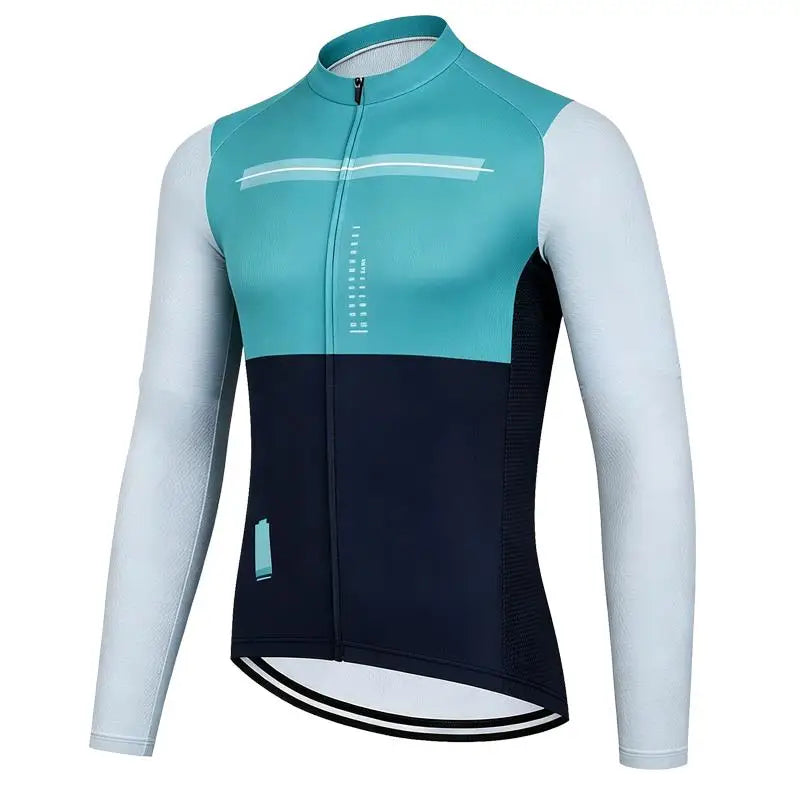 Unisex Long Sleeve Cycling Jersey – Full Zip Breathable Road Bike Shirt