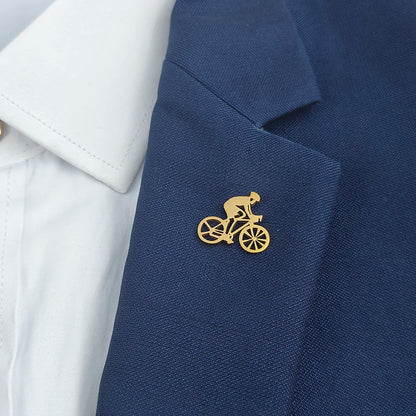 Men's Cycling Lapel Pin – Stainless Steel Brooch for Suits