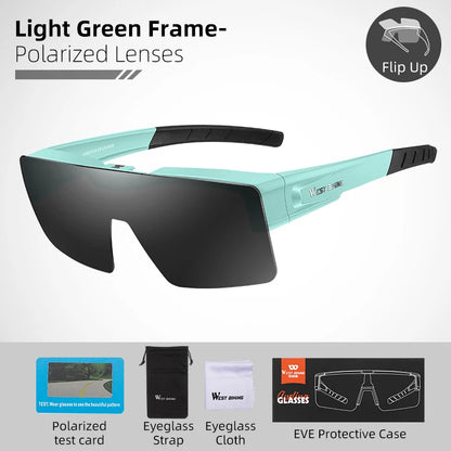 Flip-Up Photochromic Cycling Sunglasses