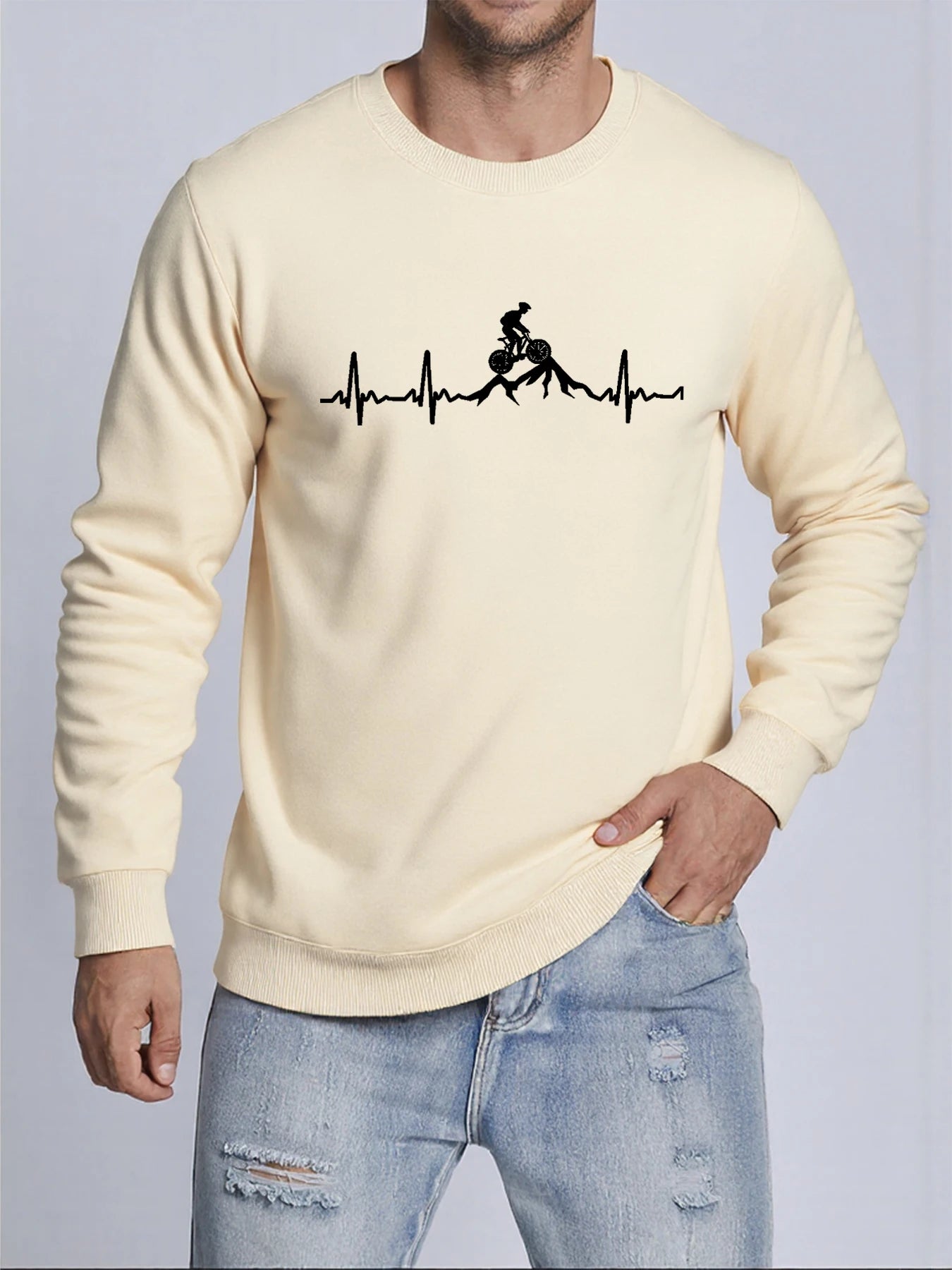 Cycling Heartbeat Crewneck Sweatshirt
