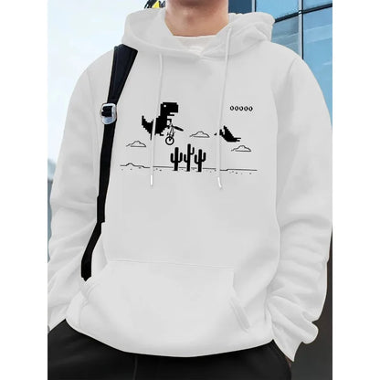 Offline Dino Pixel Art Hoodie