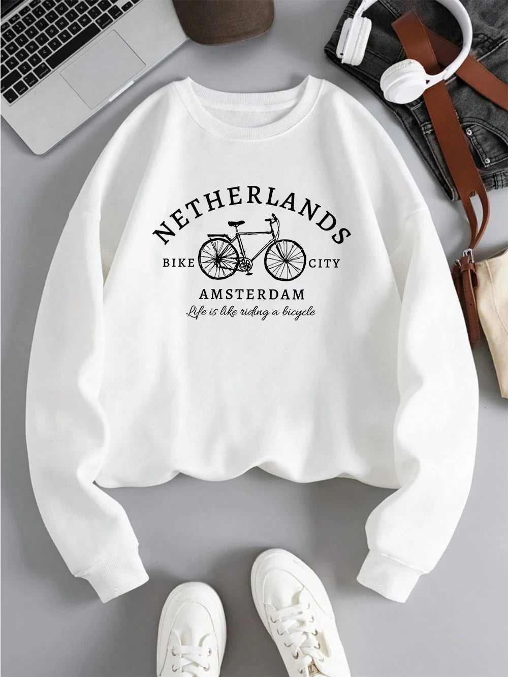 Netherlands Bike City Crewneck Sweatshirt