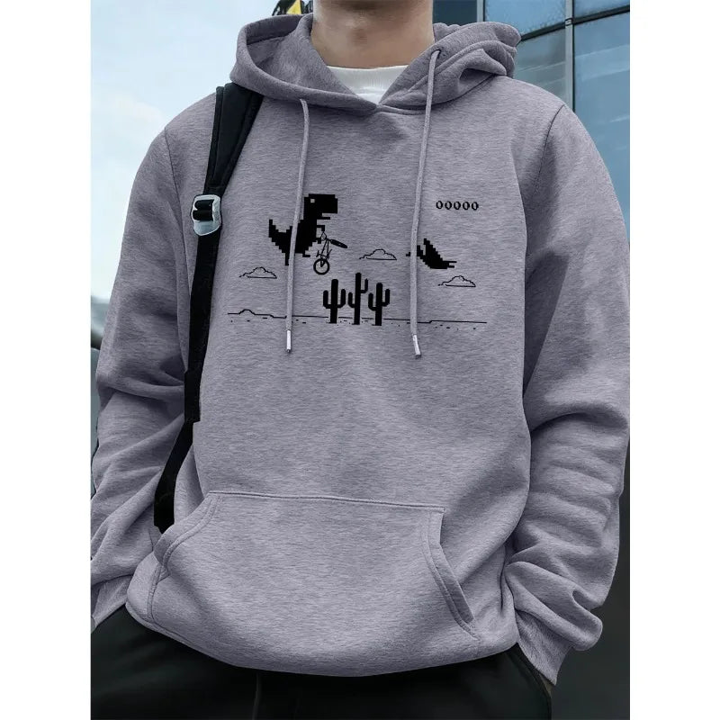 Offline Dino Pixel Art Hoodie