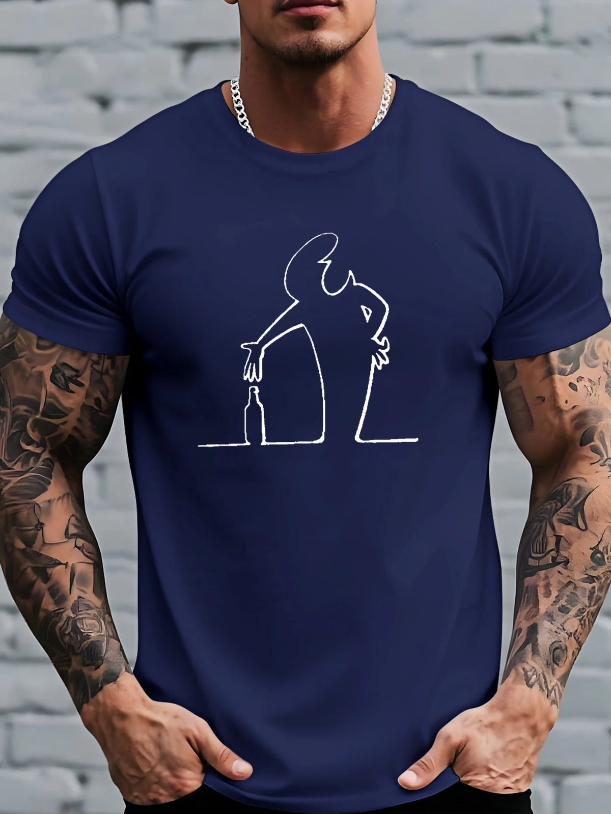 Men's Cycling Print T-Shirt – Cotton Casual Sports Tee