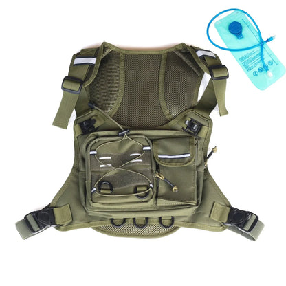 Tactical Hydration Vest with 2L Water Bladder — Running & Cycling Chest Pack