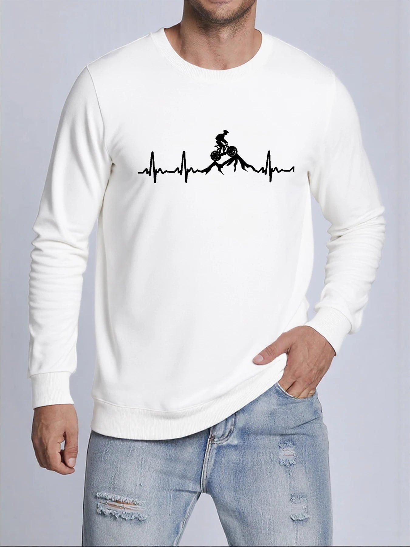 Cycling Heartbeat Crewneck Sweatshirt