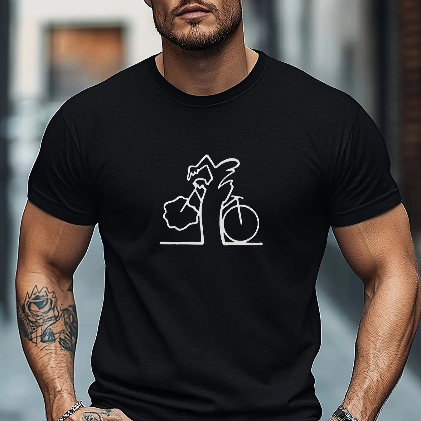 Camisa de algodón con diseño ciclista
