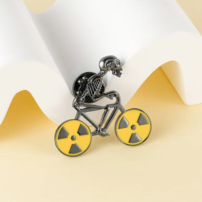 Skeleton Biker Enamel Pin