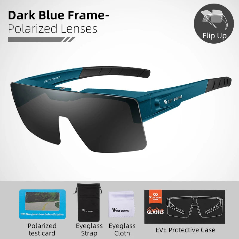 Flip-Up Photochromic Cycling Sunglasses