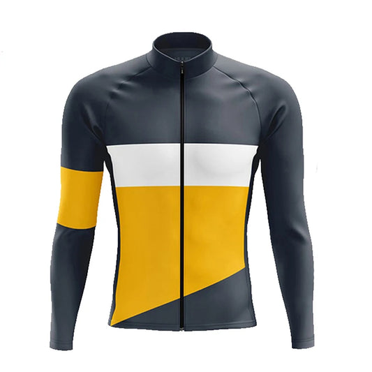 Long Sleeve MTB Cycling Jersey Set – Full Zip, 19D Gel Pad, 3 Pockets