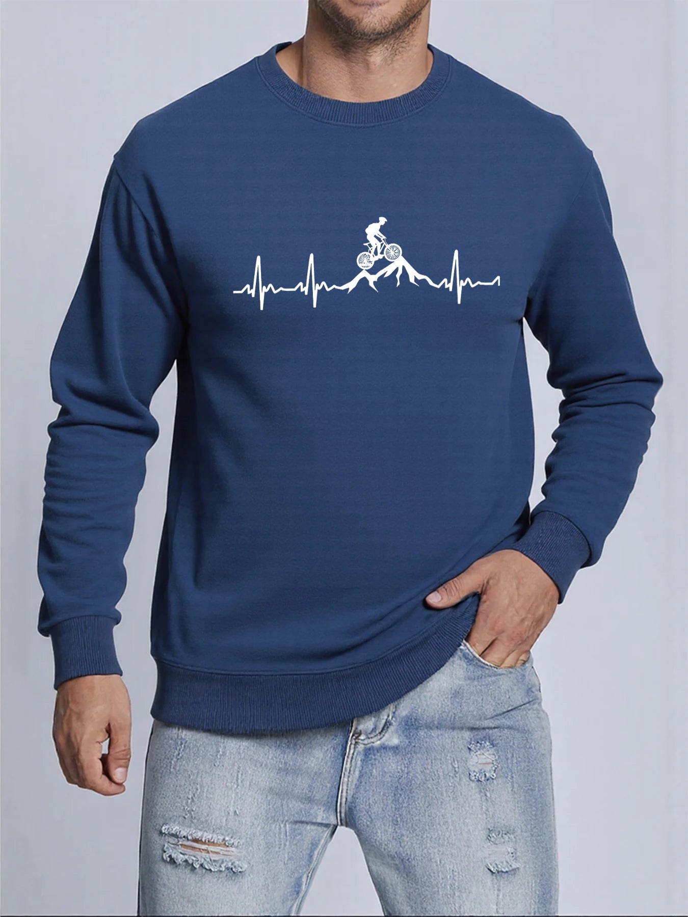 Cycling Heartbeat Crewneck Sweatshirt