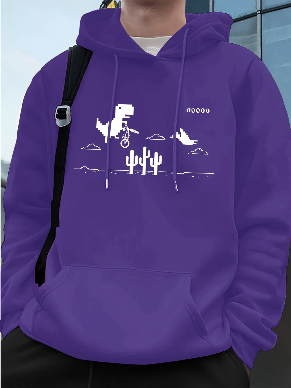 Offline Dino Pixel Art Hoodie