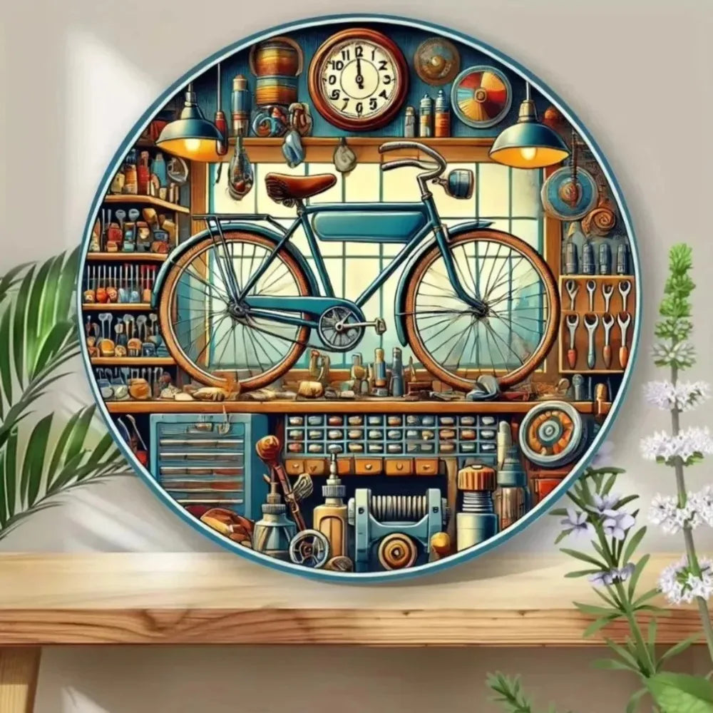 Vintage Bicycle Repair Shop Metal Sign