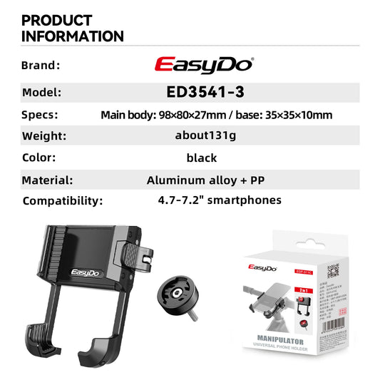 Aluminum Bike Phone Mount – Stem & Handlebar | Shockproof