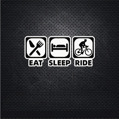“Eat Sleep Bike” Fun Sticker 