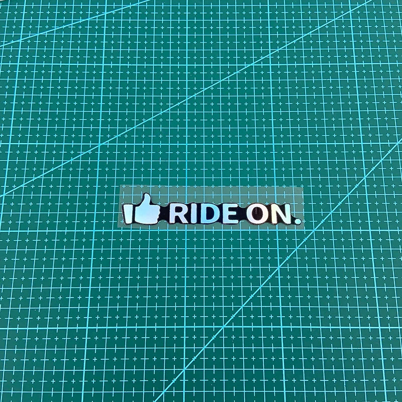 "Ride On" Waterproof Bicycle Frame Sticker – Top Tube & Handlebar Decal