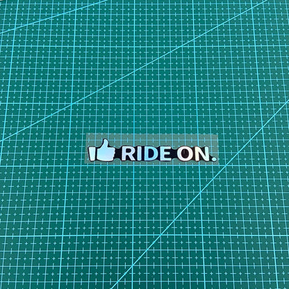 "Ride On" Waterproof Bicycle Frame Sticker – Top Tube & Handlebar Decal
