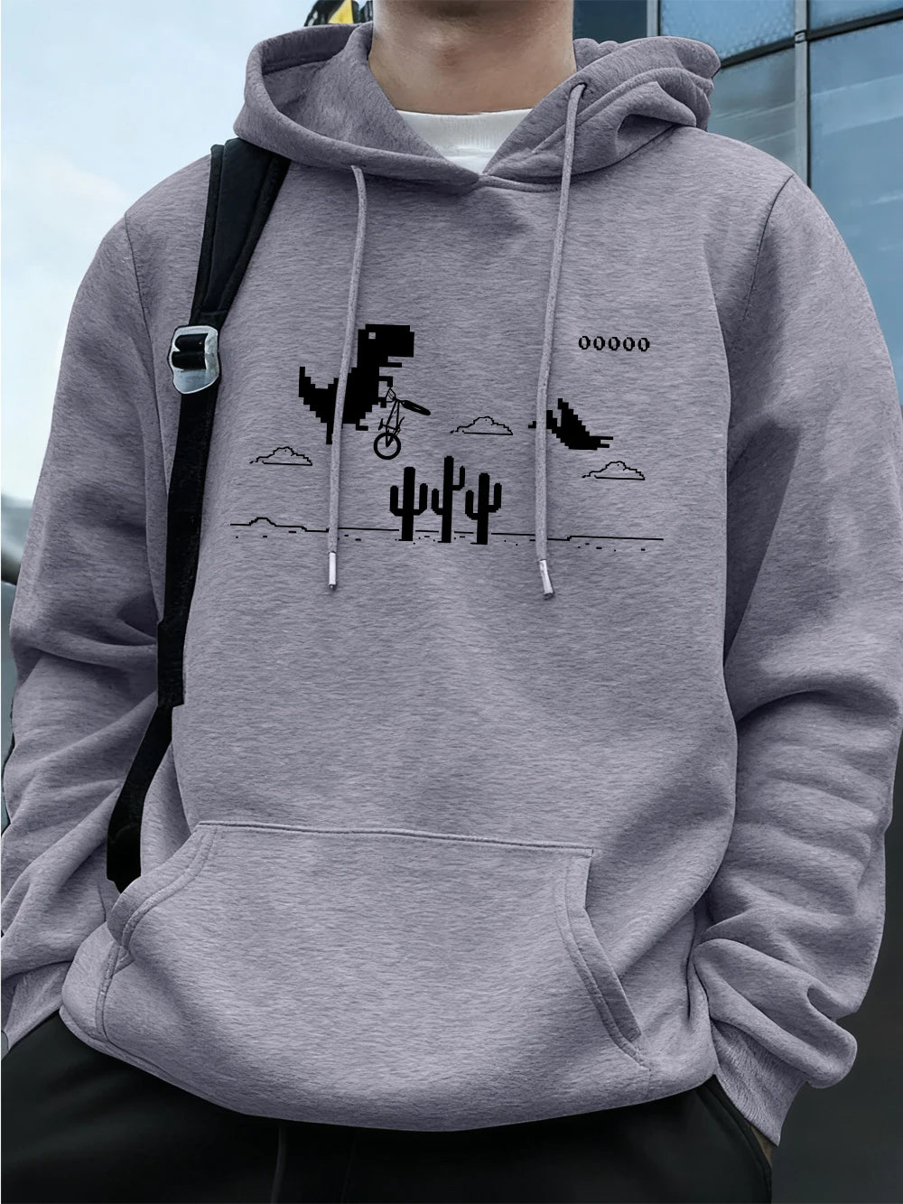 Offline Dino Pixel Art Hoodie