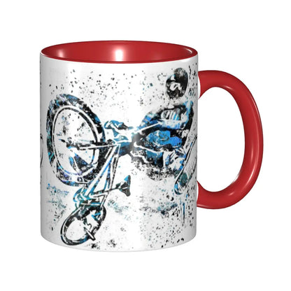 BMX Rider Ceramic Coffee Mug – Cycling Gift