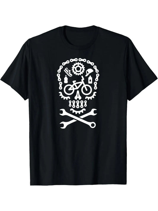 Áo phông xe đạp BMX đầu lâu nam