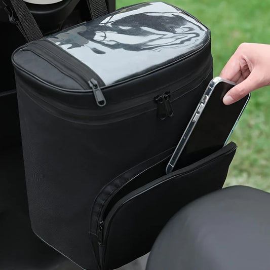 Waterproof Bike Handlebar Bag with Phone Holder – Dual Pocket E-Bike Bag
