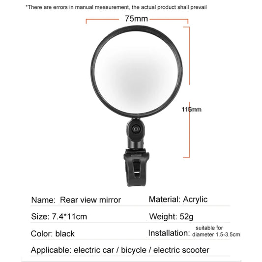 Rotatable Bicycle Rearview Mirror