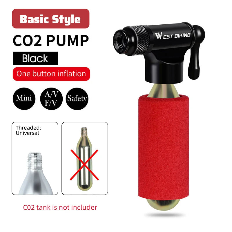 Compact CO2 Bike Inflator with Pressure Gauge