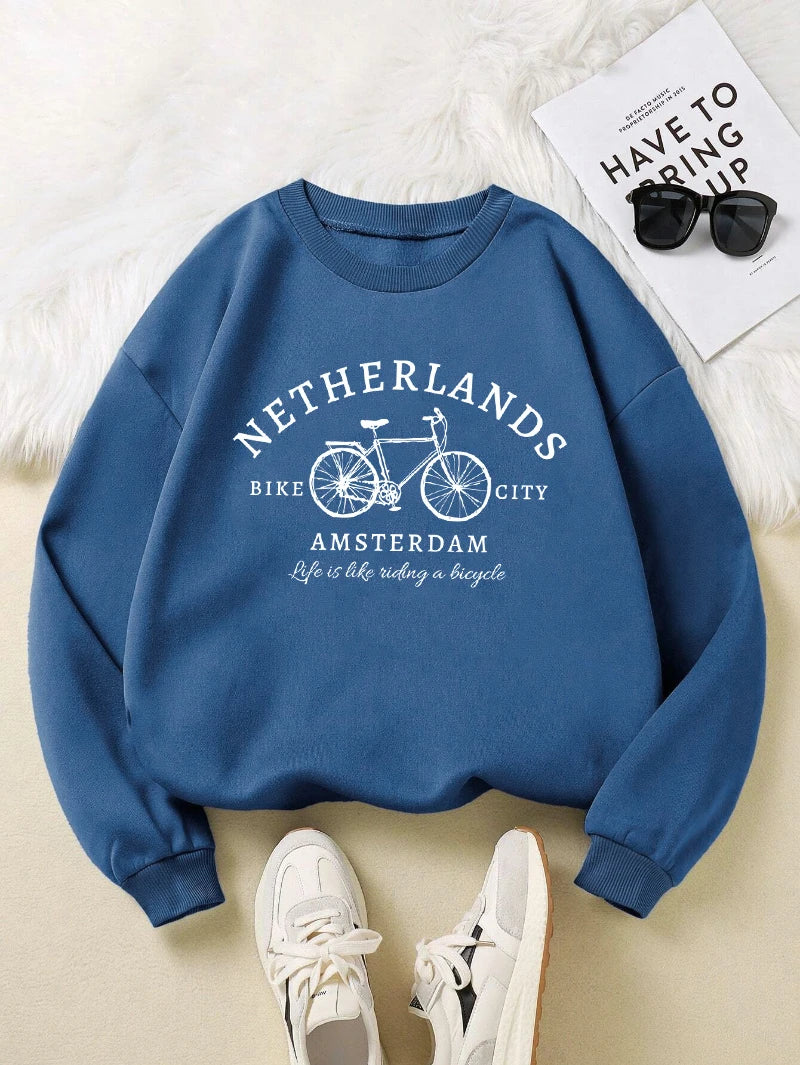 Netherlands Bike City Crewneck Sweatshirt
