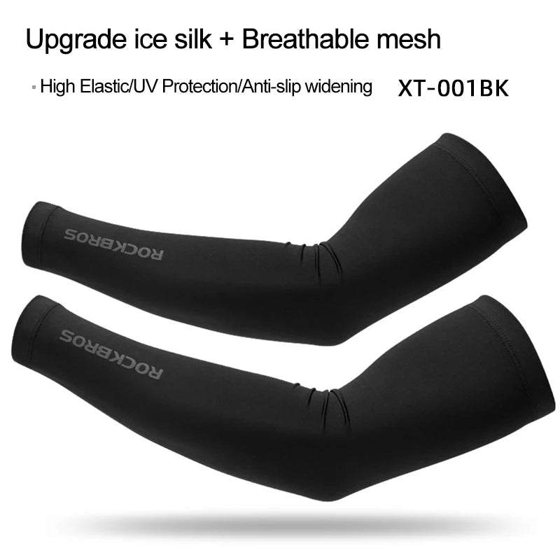 UV400 Ice Silk Arm Sleeves – Lycra | 0.2mm | Non-Slip Grip | S–XXL | 8 Styles