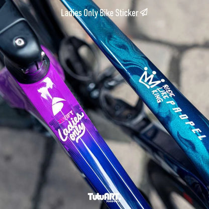 Ladies Only" & "Ride Like King" Premium Frame Decals