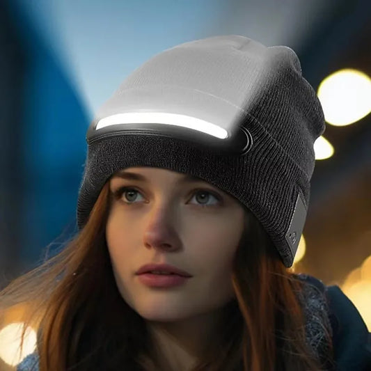 Berretto con cappello lavorato a maglia luminoso USB LED 
