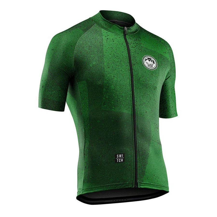 Men’s Short-Sleeve Cycling Jersey – Fleece-Lined, Fade-Resistant Print, 7 Colorways