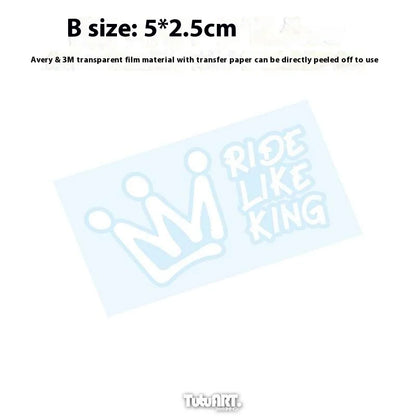 Ladies Only" & "Ride Like King" Premium Frame Decals