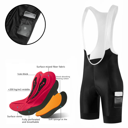 Cycling Bib Shorts with Gel Pad & Mesh Pocket 