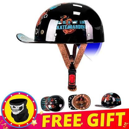 Retro Baseball Cap-Style Motorcycle Helmet
