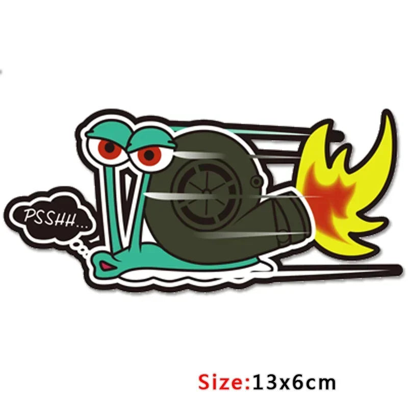 Lustige „Turbo-Schnecke“-Aufkleber