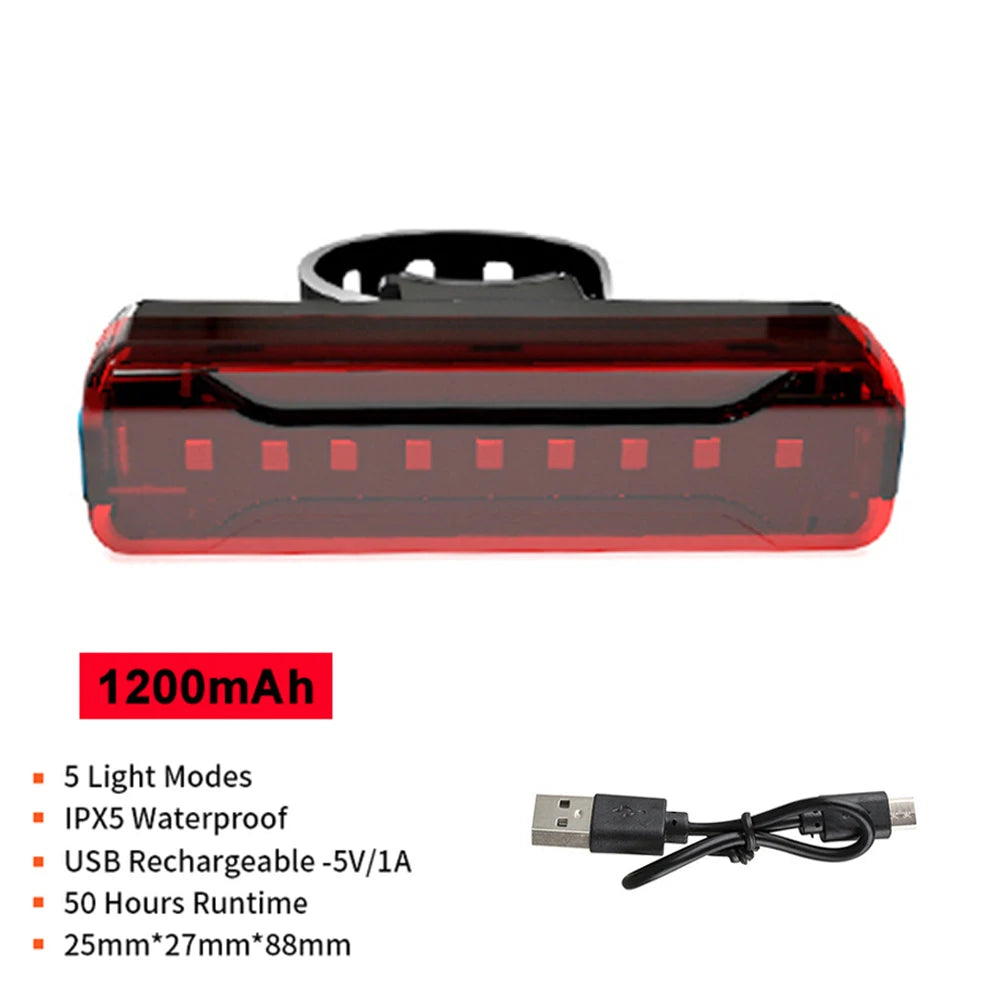 Fahrradrücklicht, ultrahell, wiederaufladbar über USB
