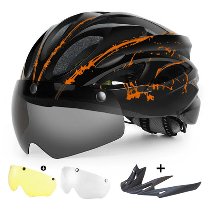 MTB-/Rennradhelm mit magnetischer Schutzbrille