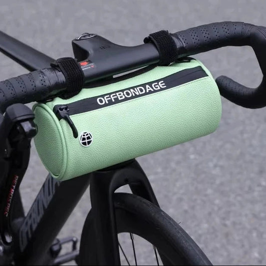 Leather Bike Handlebar Bag – Waterproof Cylindrical Cycling Bag