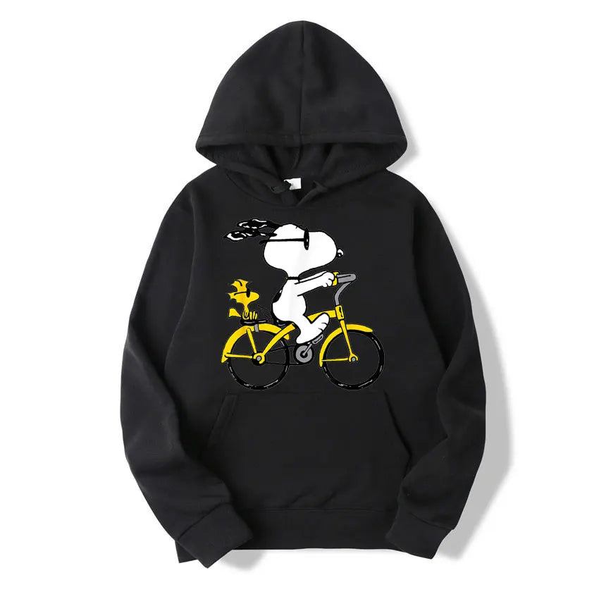 Snoopy Riding Bike Hoodie
