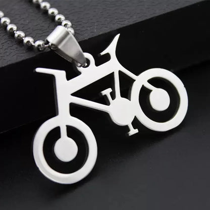 Stainless Steel Bicycle Pendant Necklace Punk